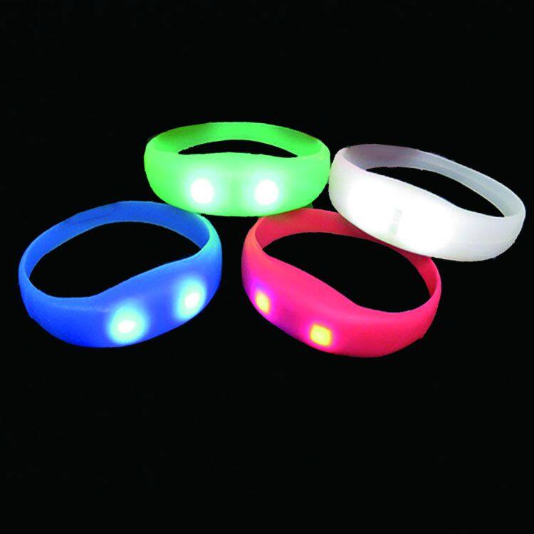 Wedding Decoration Custom LOGO Light up Glow Silicone Wristband Sound Activated LED Bracelet