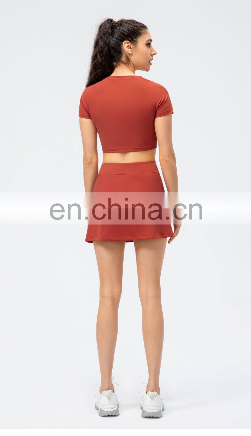 Outdoor Sports Pants Skirt Female Running Tennis Two Short Skirt Women Running Tennis Skirts With Pocket