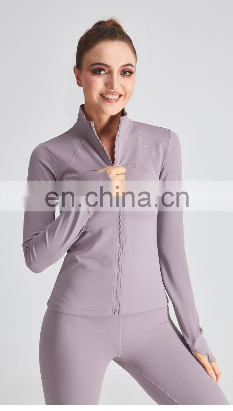 Christmas 2022 Custom Logo Sport Wear Thumb Holes Gym Jacket Women Long Sleeve