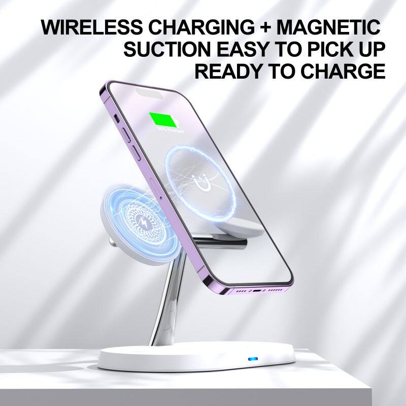 3in1 Magnetic Wireless Charger for iPhone Smart Watch Earphones Multifunctional with Holder