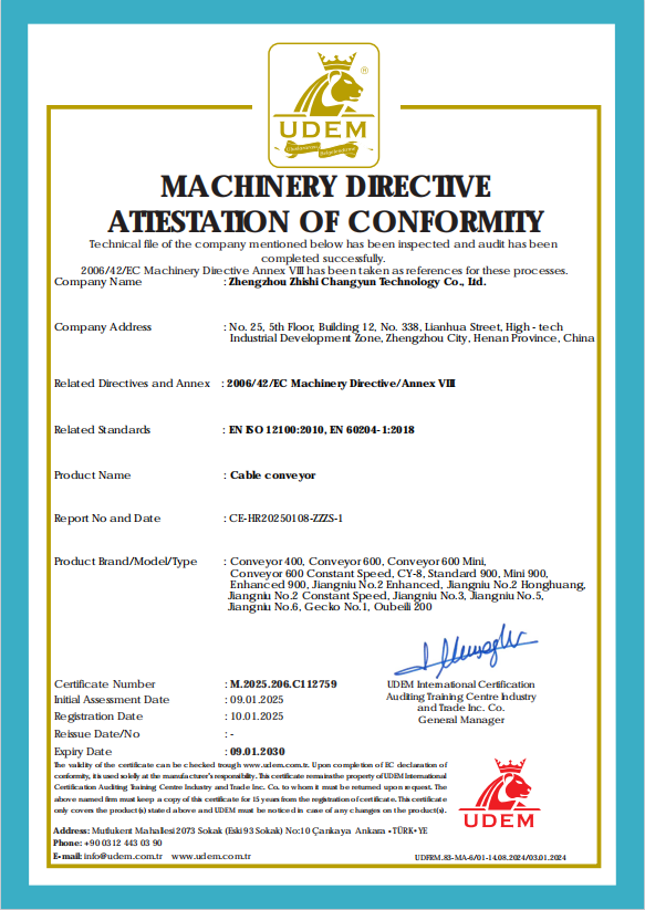 MACHINERY DIRECTVEATIESTATON OF CONFORMITY