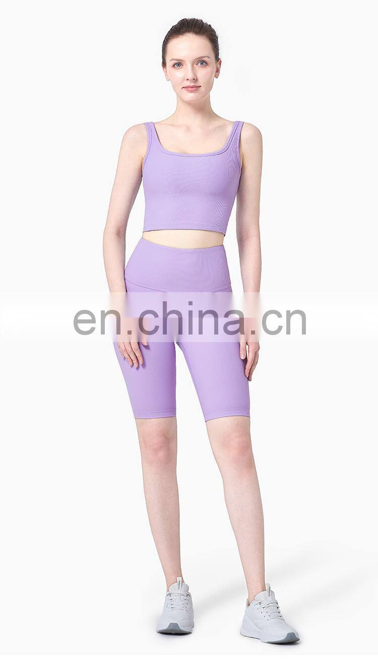 Women Athletic Underwear Sport Vest Yoga Fitness Bra Wear Active Tank Top Ribber Running Yoga Bra