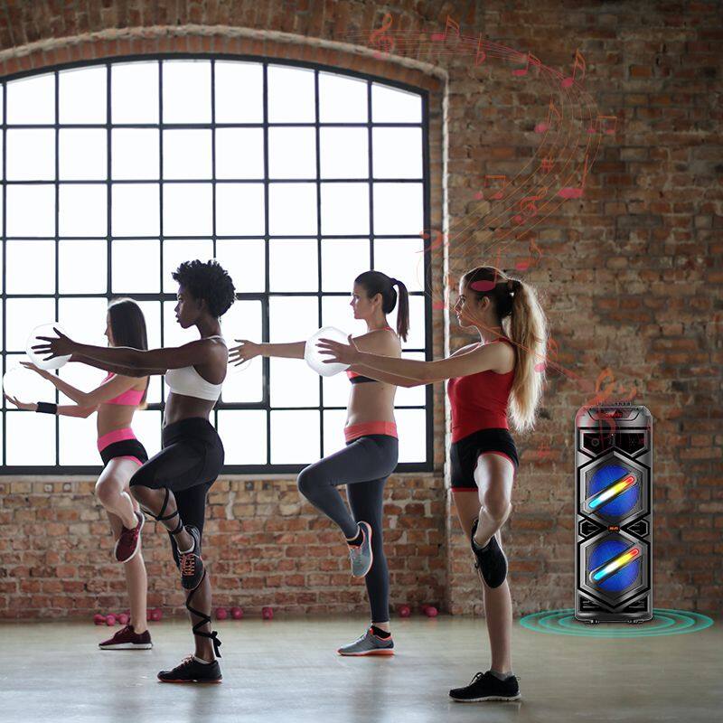 ZQS8233 sell well subwoofer 40W power dual 8 inch speaker wireless party speaker with colorful lights