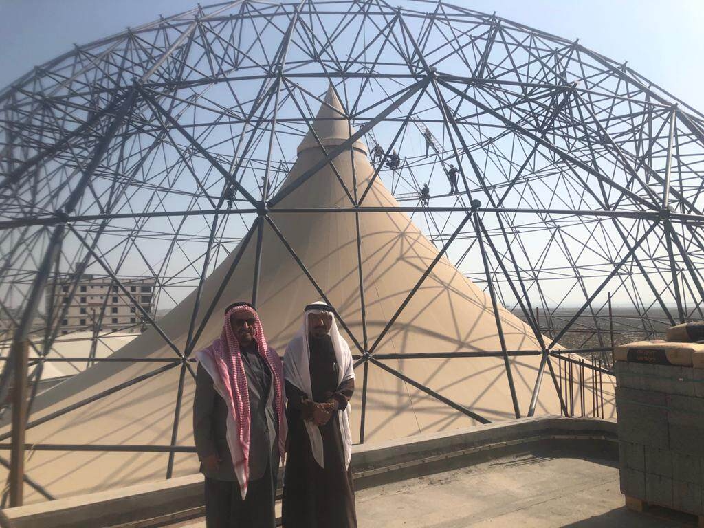 The glass dome of the mall