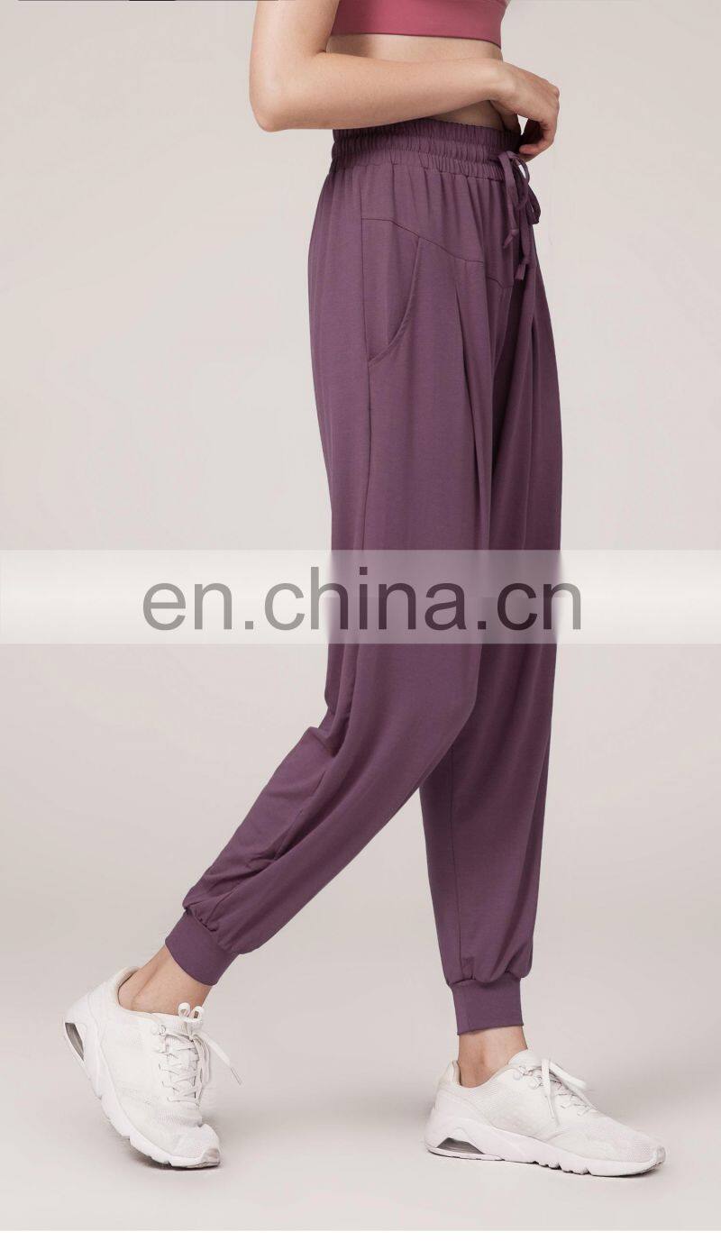 Quick-Drying Loose Cotton Women's Jogger Pants Harem Style Running Fitness Yoga Pants With Pocket