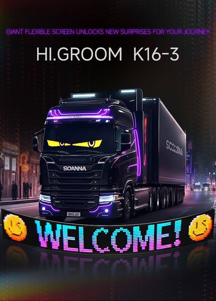 Led Flexible Car Window Display Light DIY Custom Animation Programmable Truck Advertising Logo Light Angel Devil Eye Lamp