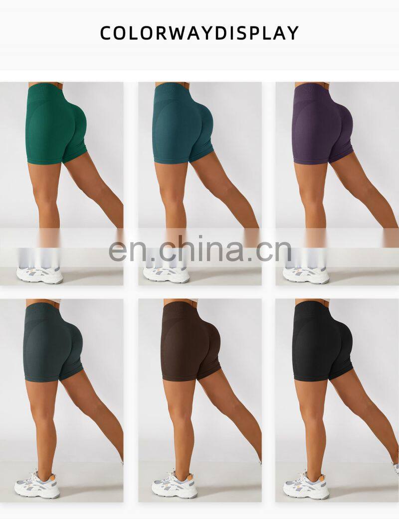 Tik Tok Seamless Hip Lift Yoga Shorts Tummy Control Biker High Waist Gym Leggings