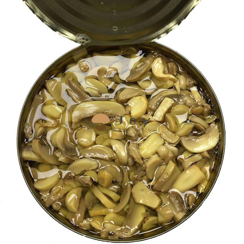 Canned champignon mushroom pieces and slices in brine
