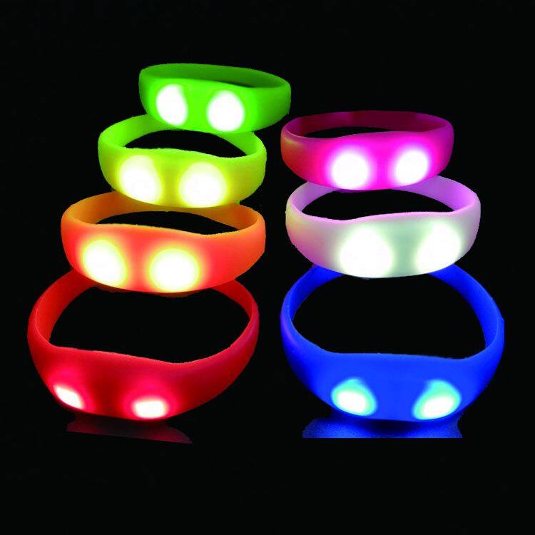 Wedding Decoration Custom LOGO Light up Glow Silicone Wristband Sound Activated LED Bracelet