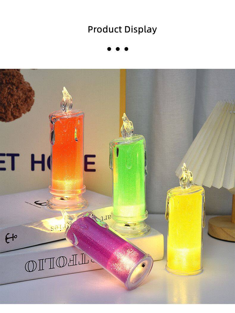 Transparent Candle Lights Twinkling Lights Bedside Restaurant Ambiance Night Lights