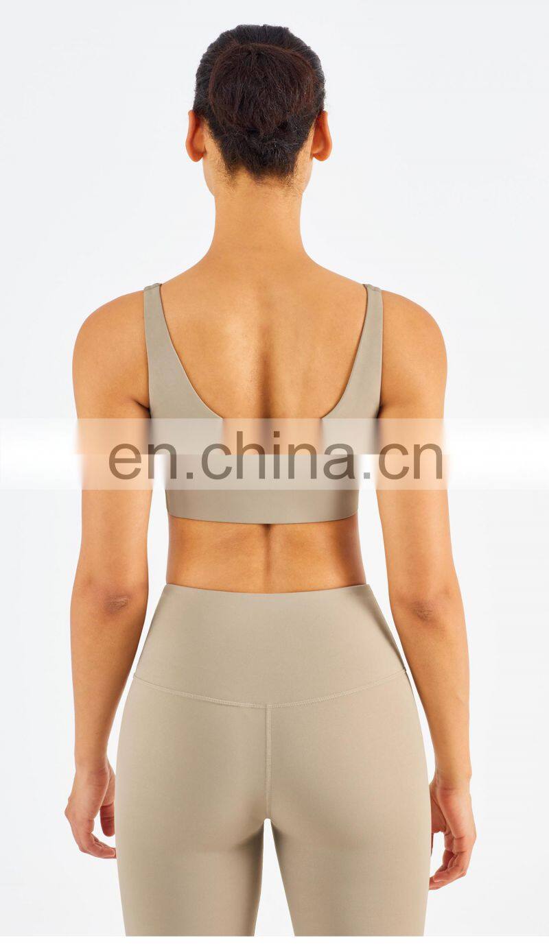 LOLOLULU Private Label Women Gym Yoga Bra V Neck Tank Top Fitness Athletic Clothes