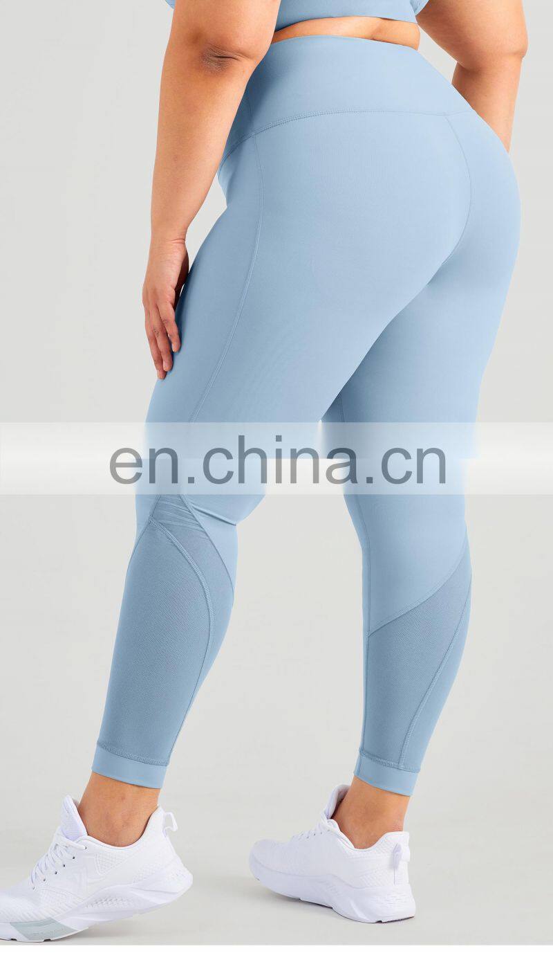 Hot Sale Mesh Breathable Gym Leggings Women Plus Size Scrunch Butt Sport Pants