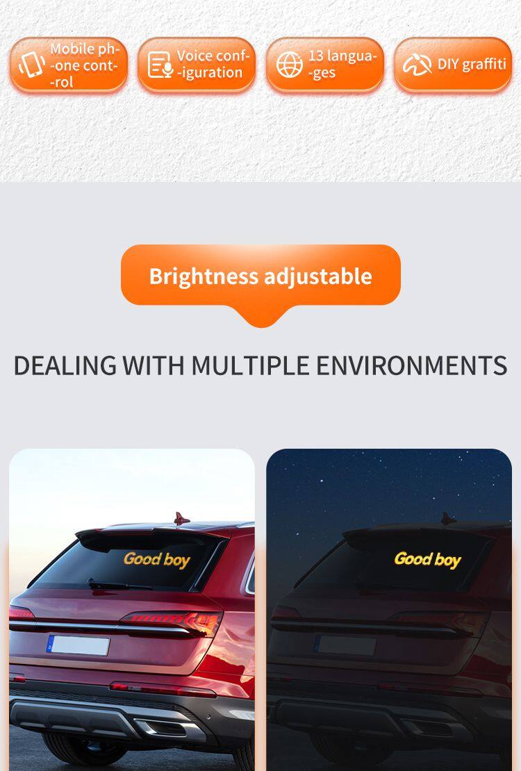 Super Bright Led Screen Led Scrolling Display Screen Sticker APP Programmable Soft Led Displays Flexible Led Screen for Car