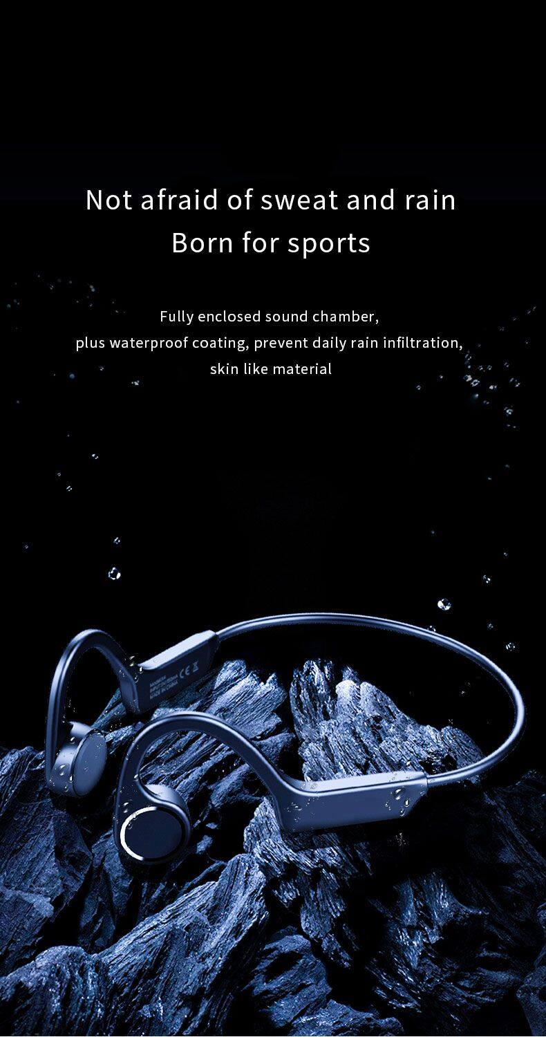 Bluetooth Wireless Headphones Bone Conduction Sports Earphones IP56 Headset Stereo Hands-free with microphone For Running