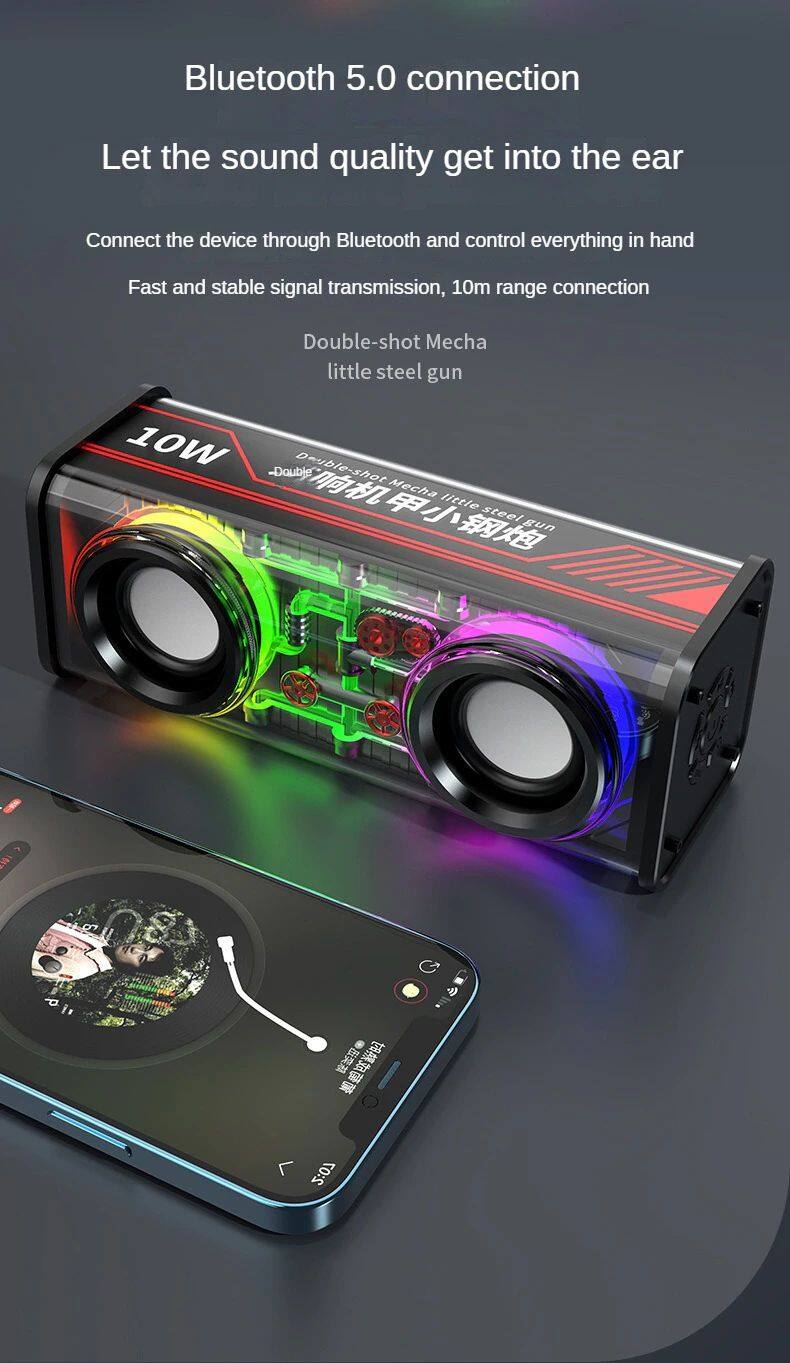 V8  New Arrived LED  Night Light  Multi Transparent Bluetooth Speakers RGB Light Wireless Outdoor Sports Bluetooth Speaker