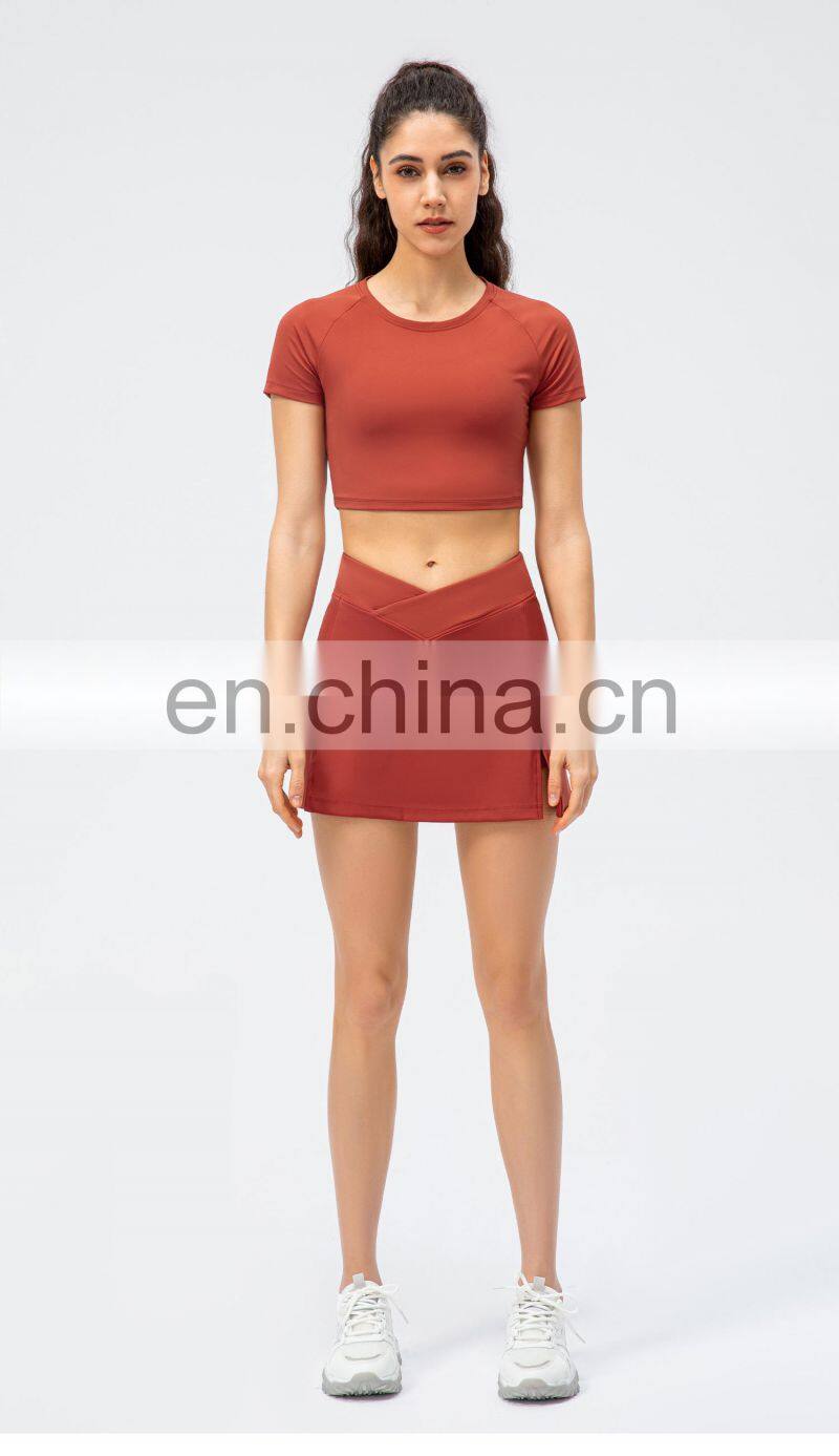 Outdoor Sports Pants Skirt Female Running Tennis Two Short Skirt Women Running Tennis Skirts With Pocket