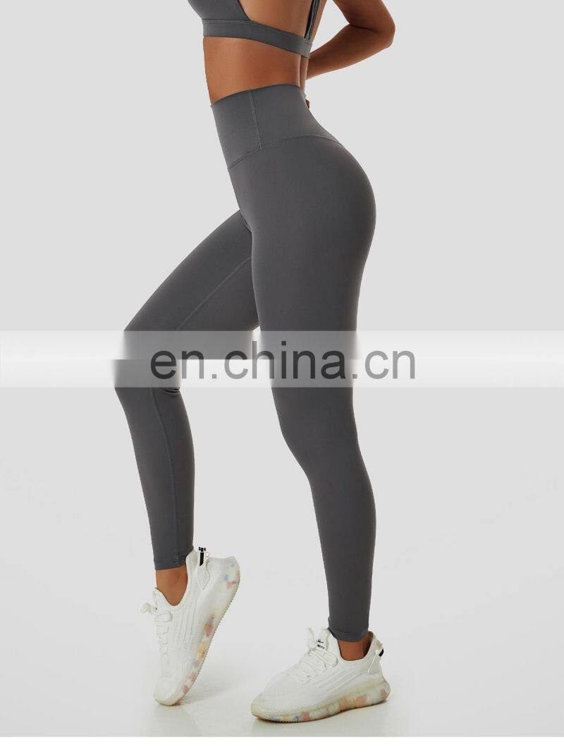 Custom High Waist Yoga Fitness Pants Sexy Peach Hip Sports V Shaped Leggings