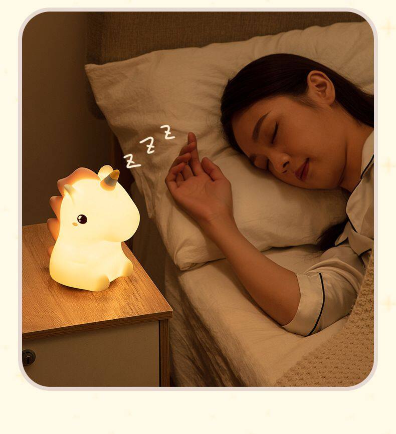 Creative Unicorn Nightlight Children Feeding Sleep Pat Light Bedroom Night Light