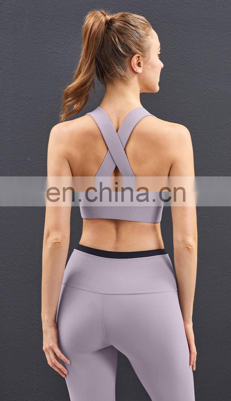 High Quality Custom Private Logo High Impact Sports Bra Breathable Cross Back Yoga Sports Bra