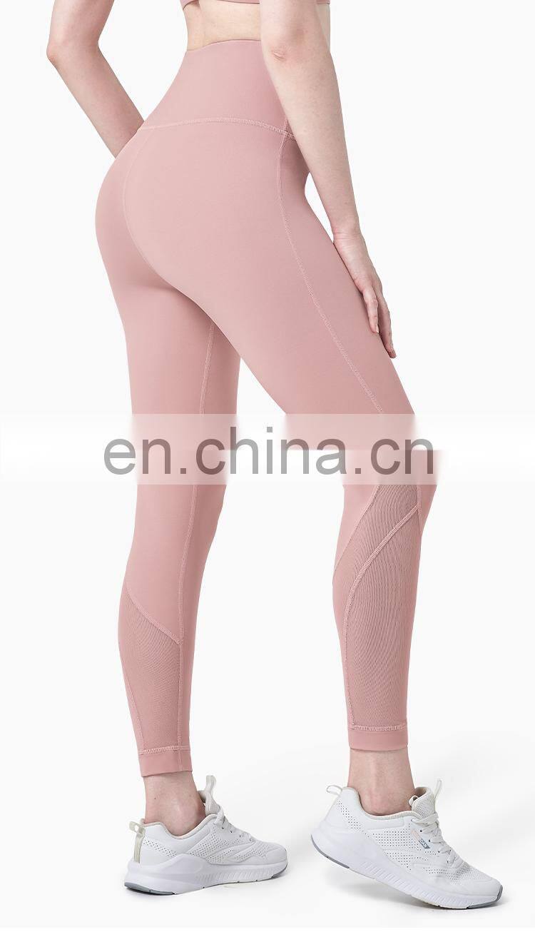 Wholesale Custom Women Yoga Pant Fitness Apparel High Waisted Workout Sport Mesh Yoga Leggings