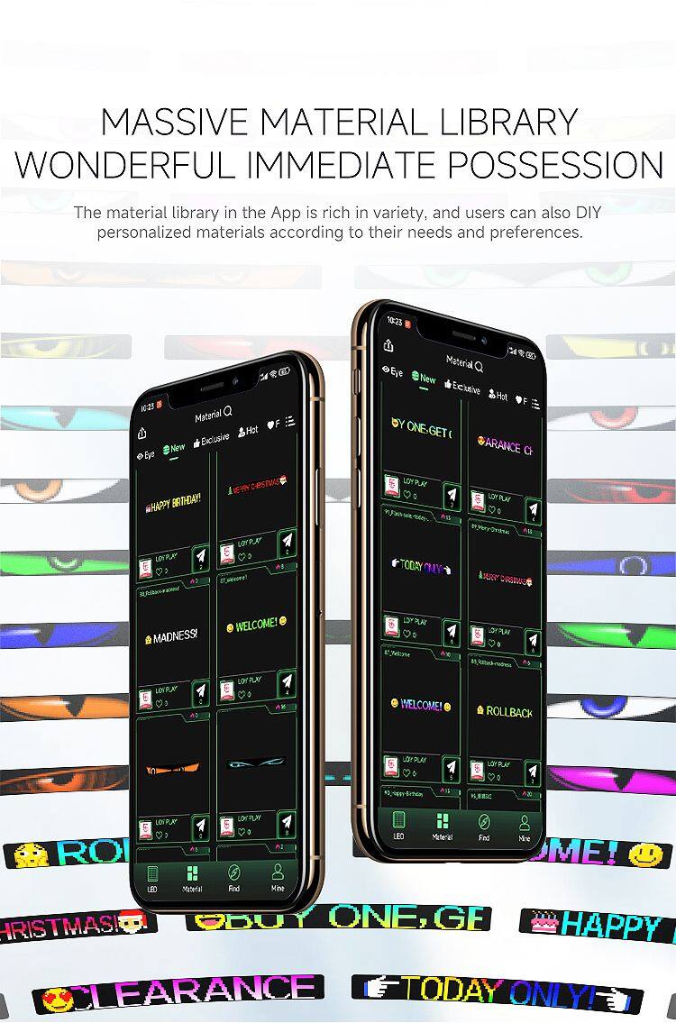 Led Flexible Car Window Display Light DIY Custom Animation Programmable Truck Advertising Logo Light Angel Devil Eye Lamp