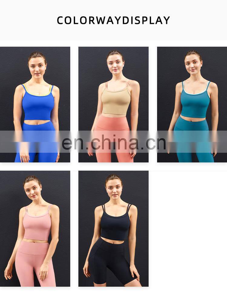 New Arrival Two-Color Stitching Yoga Bra Top Super Soft Sports Bras For Women Fitness