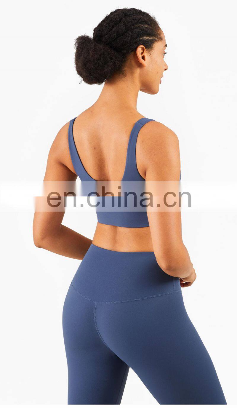LOLOLULU Private Label Women Gym Yoga Bra V Neck Tank Top Fitness Athletic Clothes