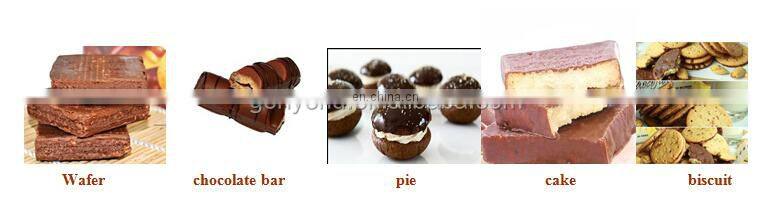 Automatic chocolate beans/bar/cake/biscuit enrobing&coating machine in china