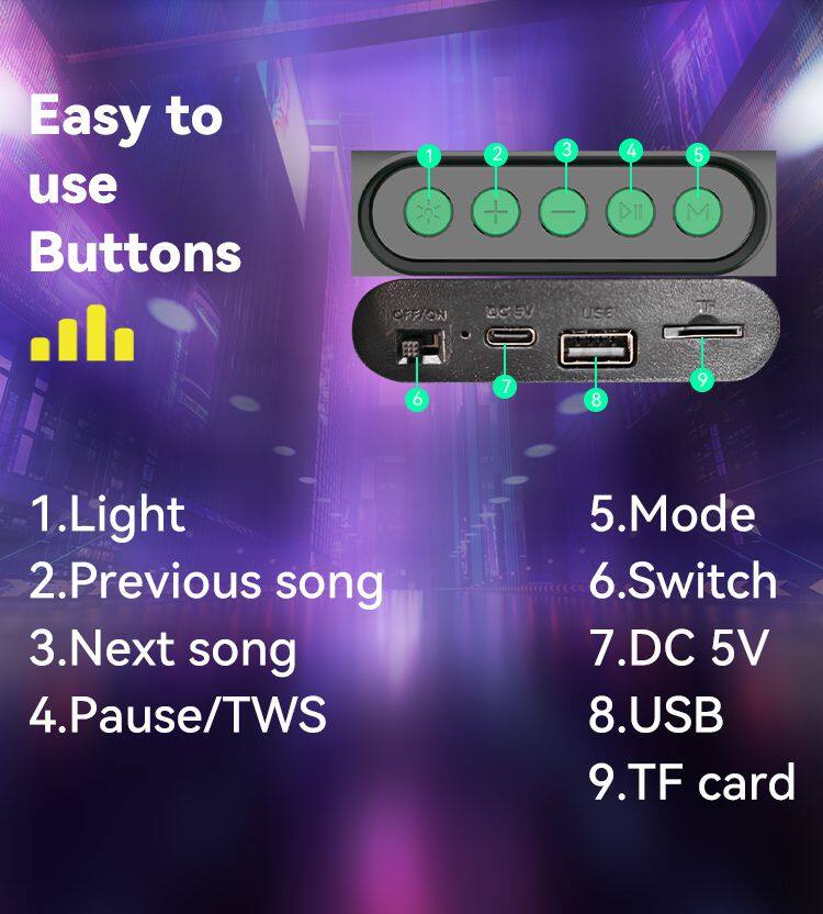 ZQS1352 OEM portable 3-inch speaker 8W power wireless bluetooth speaker with flashlight for outdoor