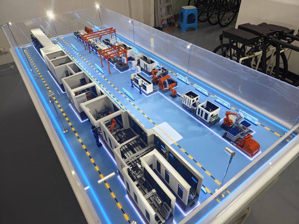 Industrial production line sand table model making factory