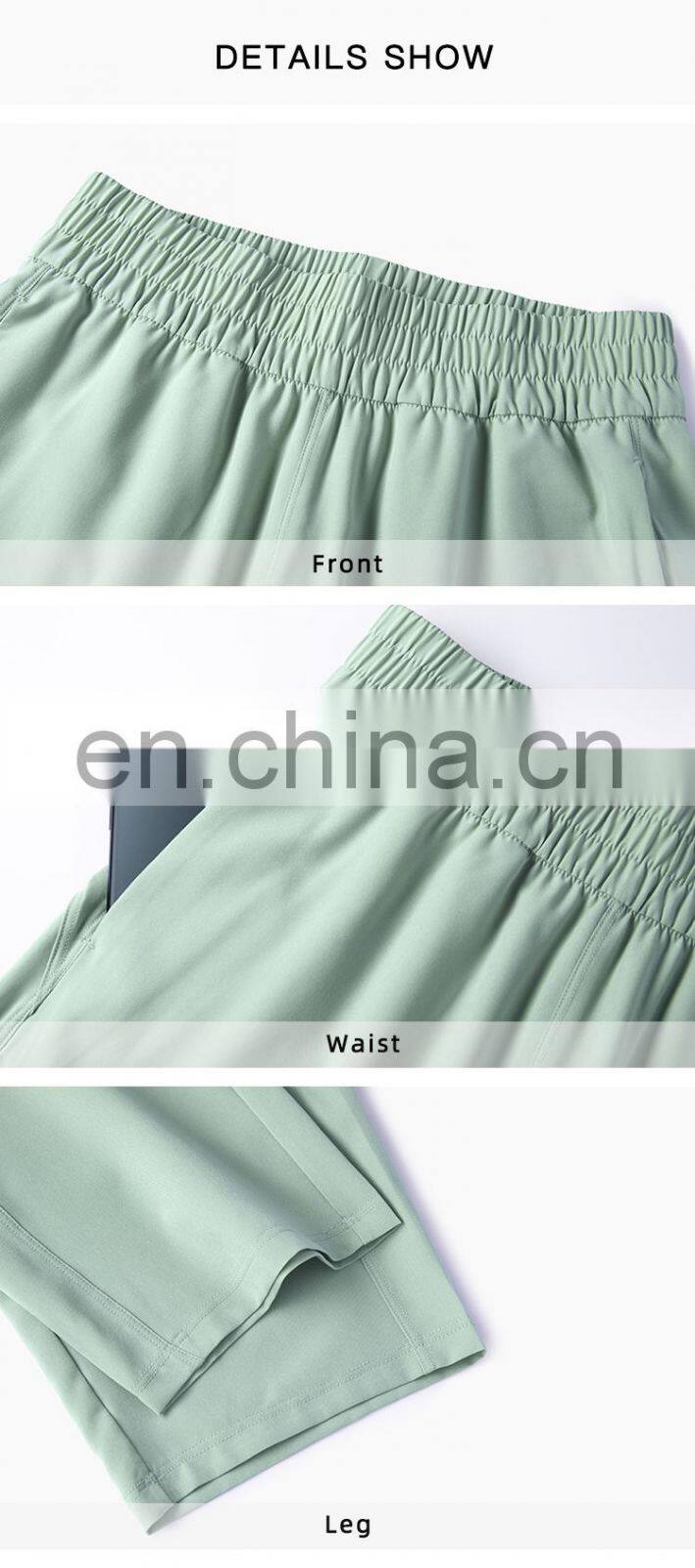 Elastic High Waist Peach Hip Lift Fitness Sweatpants Women Jogging Trouser With Side Pocket