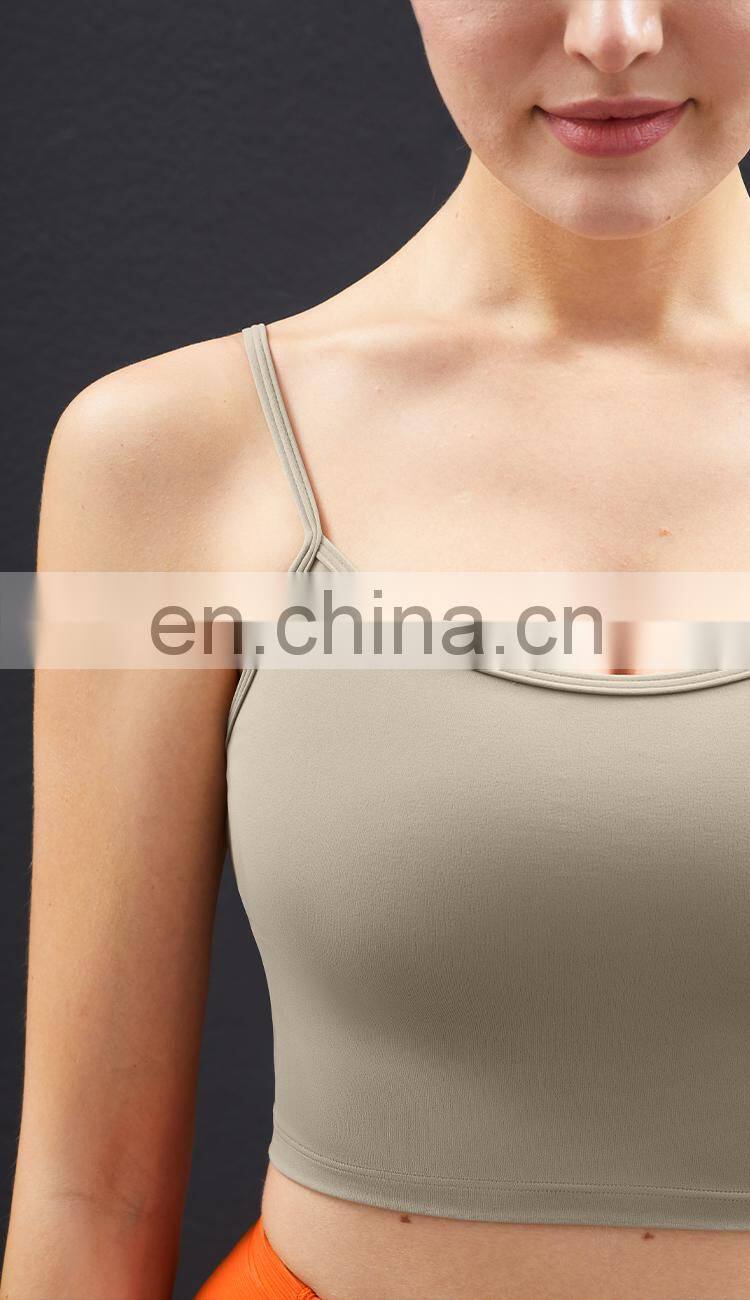 New Arrival Custom Gym Fitness Adjustable Sports Bra High Elastic Girls Tank Top