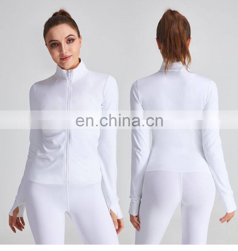 Christmas Women Thumb Holes Yoga Jackets Wholesale Gym Long Sleeve Slim Sport Wears