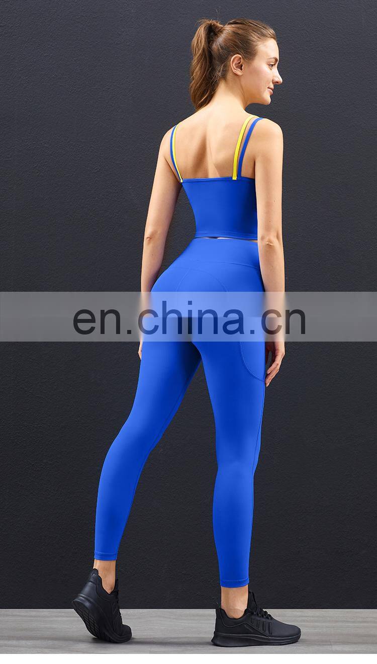 New Arrival Two-Color Stitching Yoga Bra Top Super Soft Sports Bras For Women Fitness