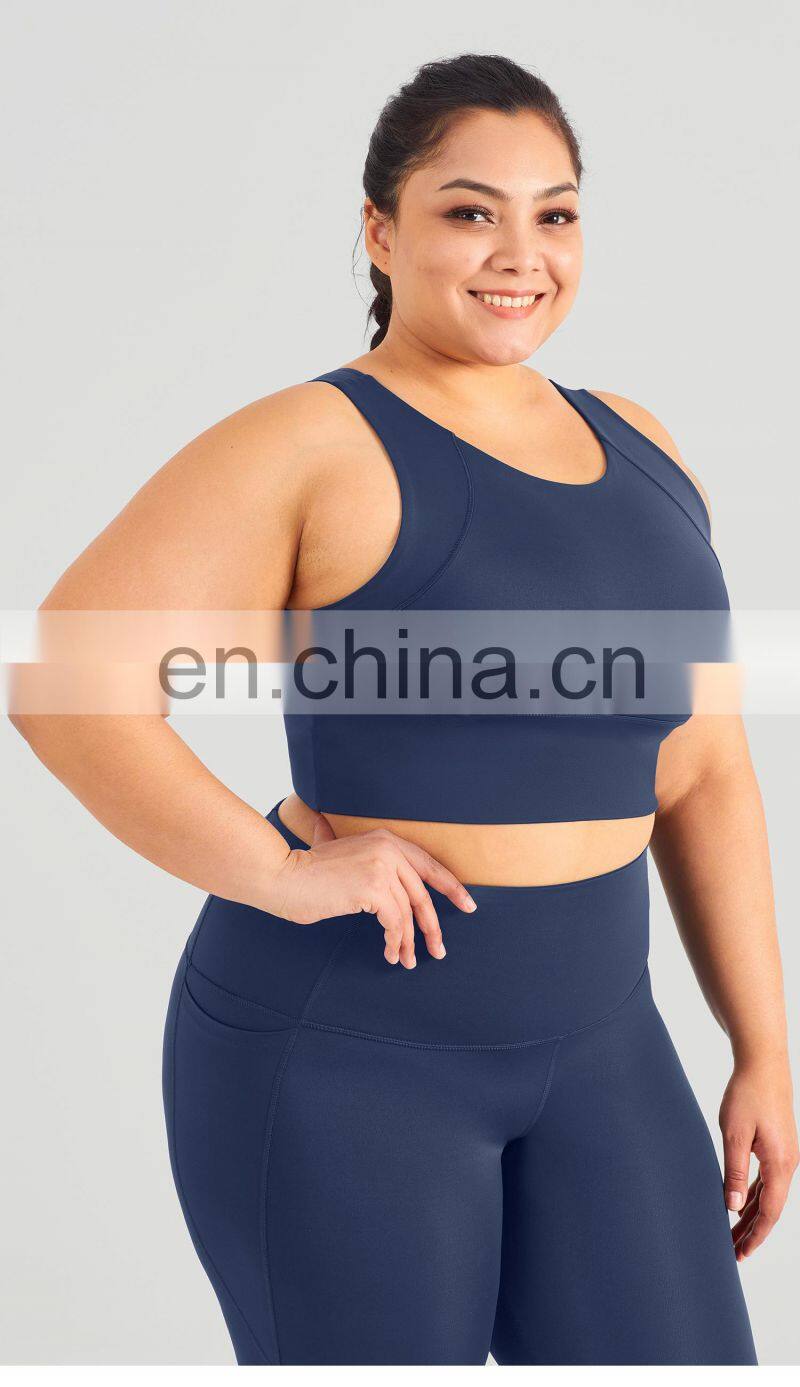 Custom High Impact Workout Plus Size Yoga Bra Shockproof Supportive Women Tank Top