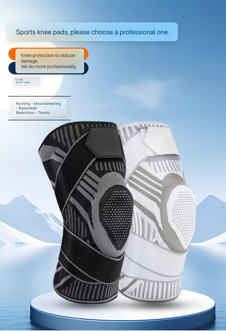 Anti-collision Sports Knee Sleeves Spring Double Straps Pressure Support Basketball, Tennis, Runnin