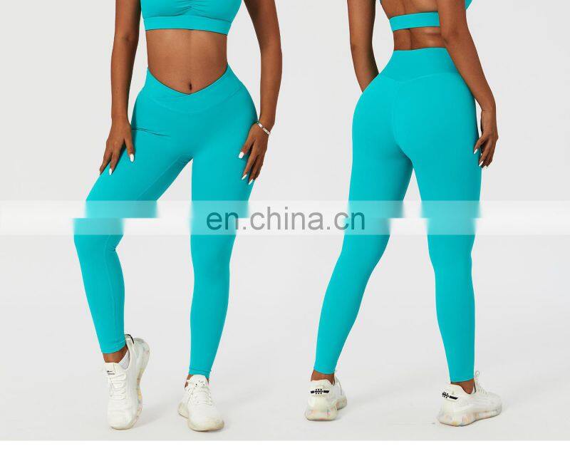 Cross Waist Yoga Scrunch Butt Leggings Workout Tik Tok Quick Dry Sport Fitness Pants