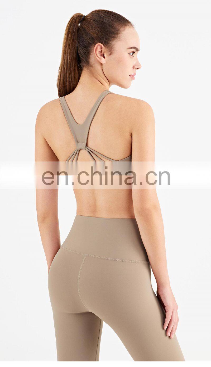 Fashion 2022 New Crossback Style Women Nude Sport Use Fitness Yoga Tops Bra