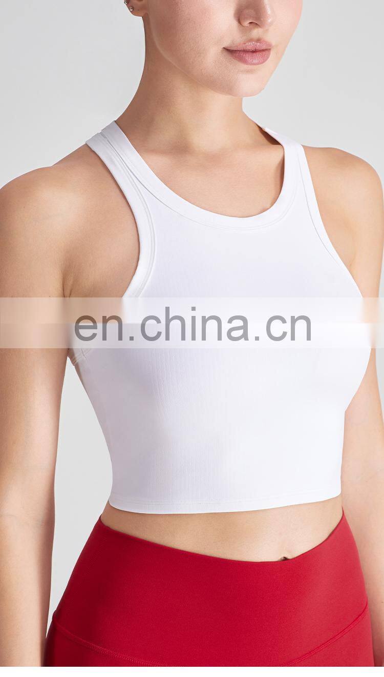 Embossing Print Sports Bra Top Sexy Y Back Women Sports Vest Running Shockproof Yoga Vest