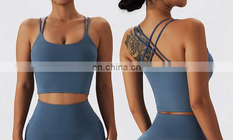 Winter Warm Cross Backless Feminino Fitness Fleece Sports Bras Custom Sling Yoga Crop Tops