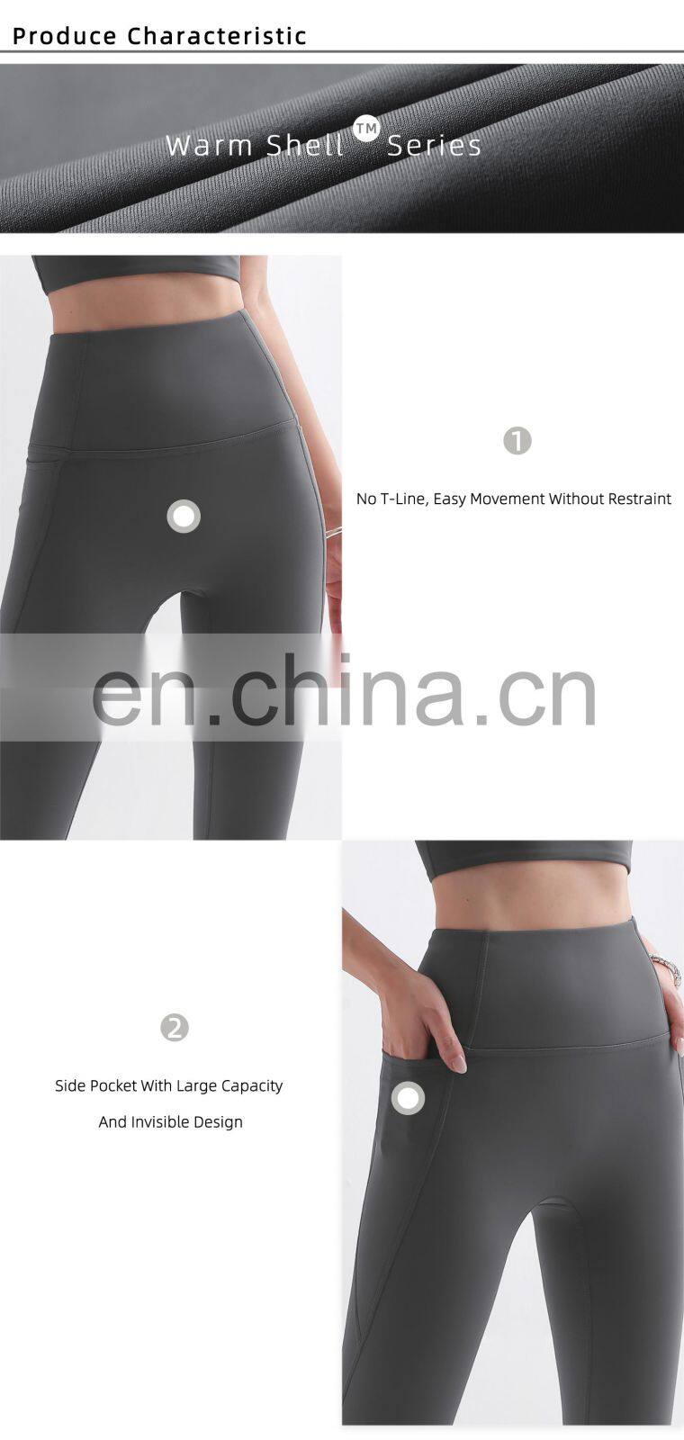 Custom Winter Fleece High Waist Yoga Leggings Tummy Control Gym Fitness Sports Pants