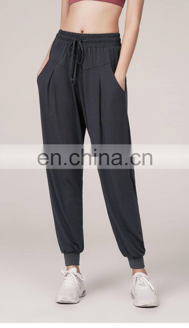 Quick-Drying Loose Cotton Women's Jogger Pants Harem Style Running Fitness Yoga Pants With Pocket