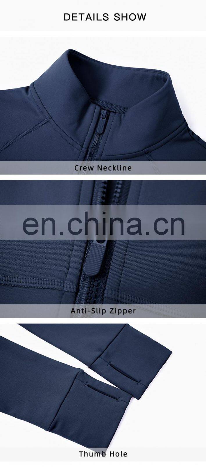 OEM Half Zip Sports Fitness Women Jackets Winter Fleece Long Sleeves Yoga Wear