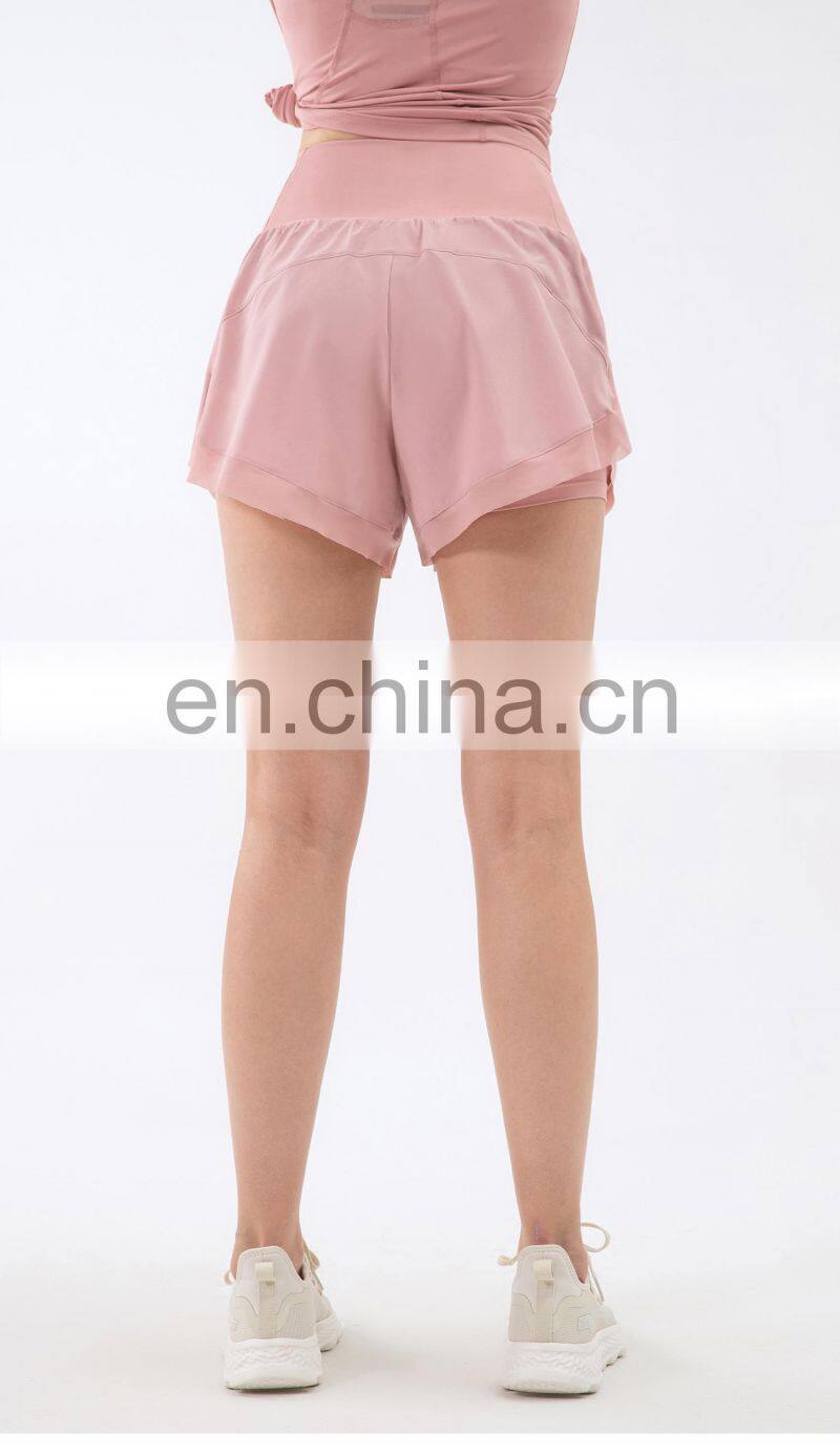 New Quick-Drying High Waist Anti-Glare Sports Shorts Women's Loose Yoga Fitness Pants