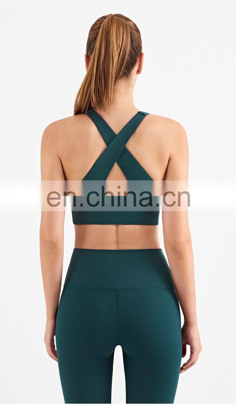 Designer Wholesale 2022 High Support Sport Bra Hollow Cross Back Sport Top Sports Bra Women