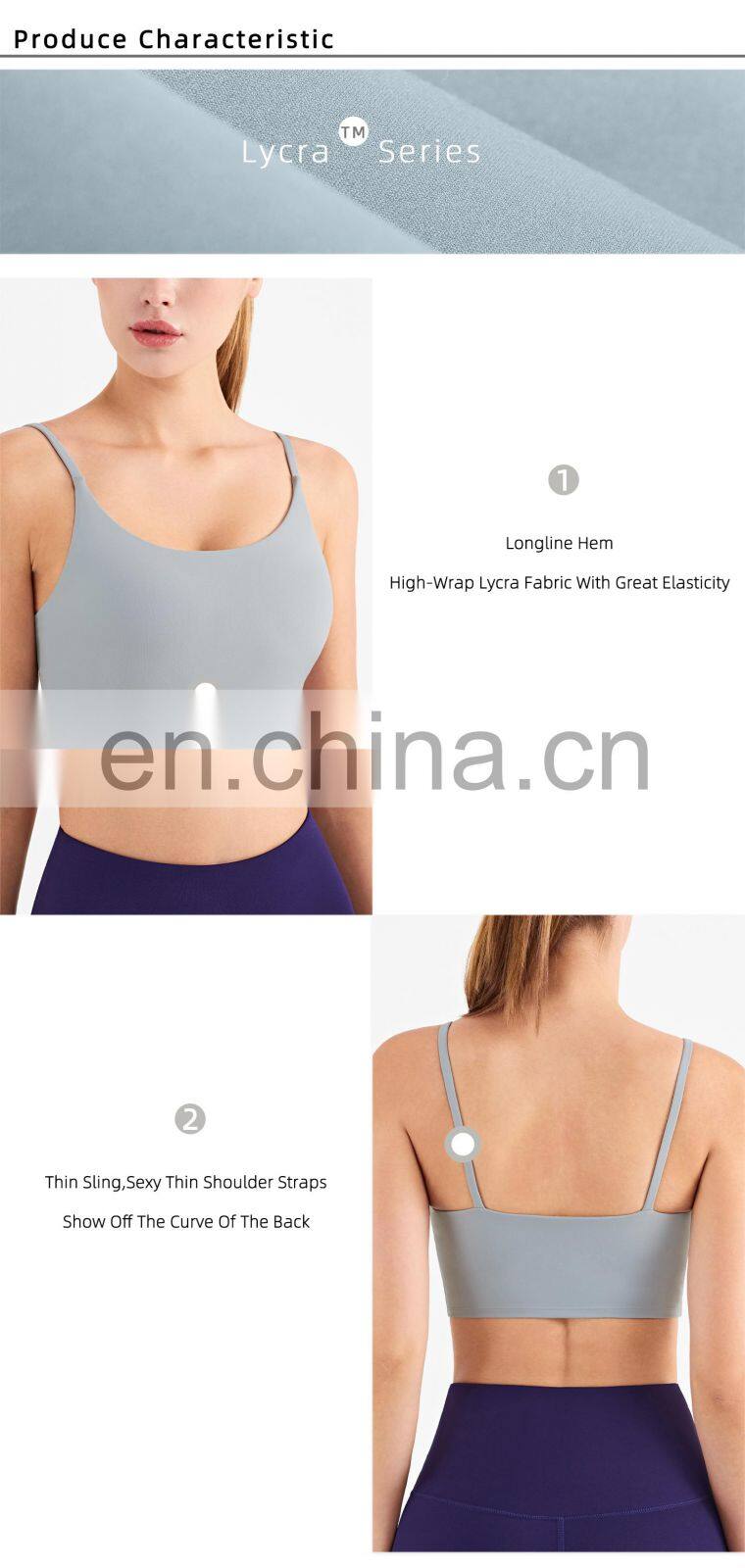 Thin shoulder Sports Vest Sexy Running Yoga Women Push-up Bra Workout Crop Top