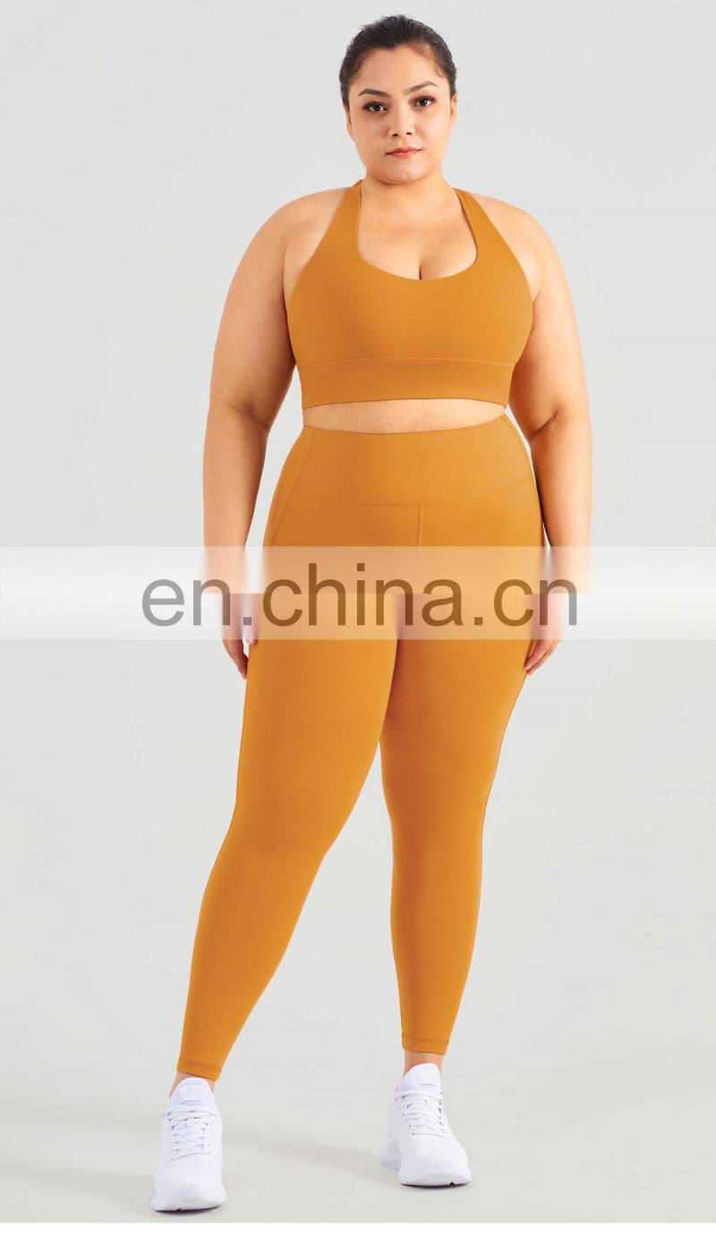 2022 High Impact Shockproof Cross Back Sports Bra Plus Size Women Gym Fitness Yoga Top