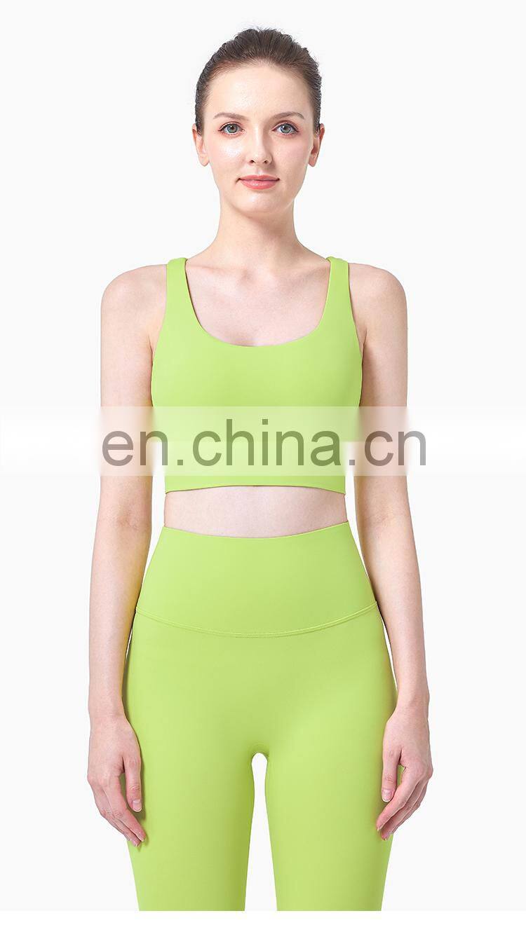 Private Label High Quality Ladies Sportswear Push up Yoga Bra U Neck Women Sexy Sports Bra Logo