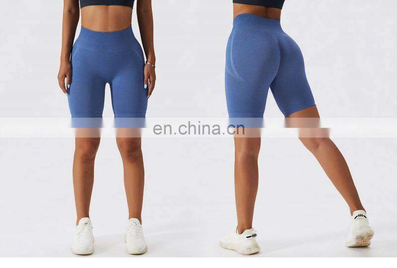 Seamless Butt Lifting Yoga Shorts Tik Tok Women High Rise Compression Biker Leggings