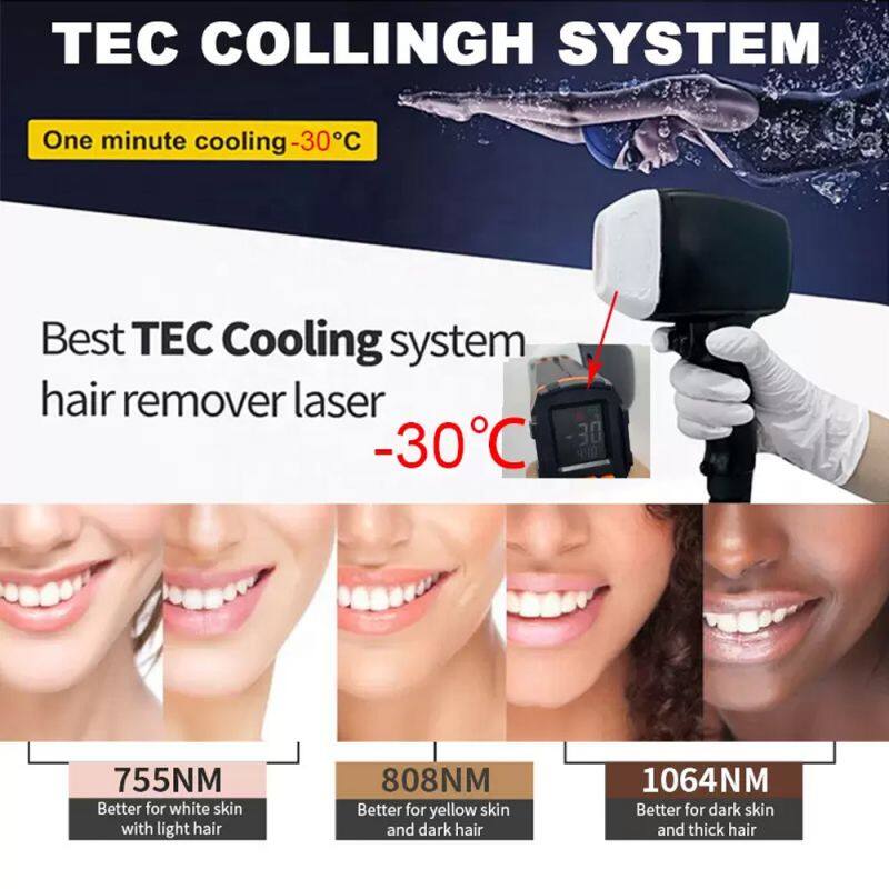 Titanium Diode Laser Hair Removal Beauty Equipment With Double Handles for Body and Face Hair Removal Laser Machine